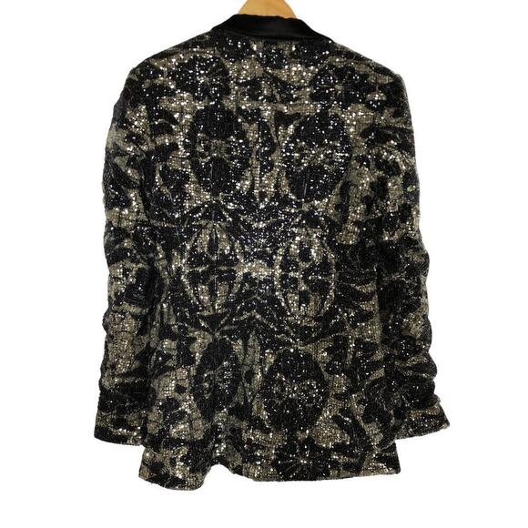 Rotate Birger Christensen Augustina Blazer Sequin Double Breasted Black Gray 6 - Picture 6 of 10